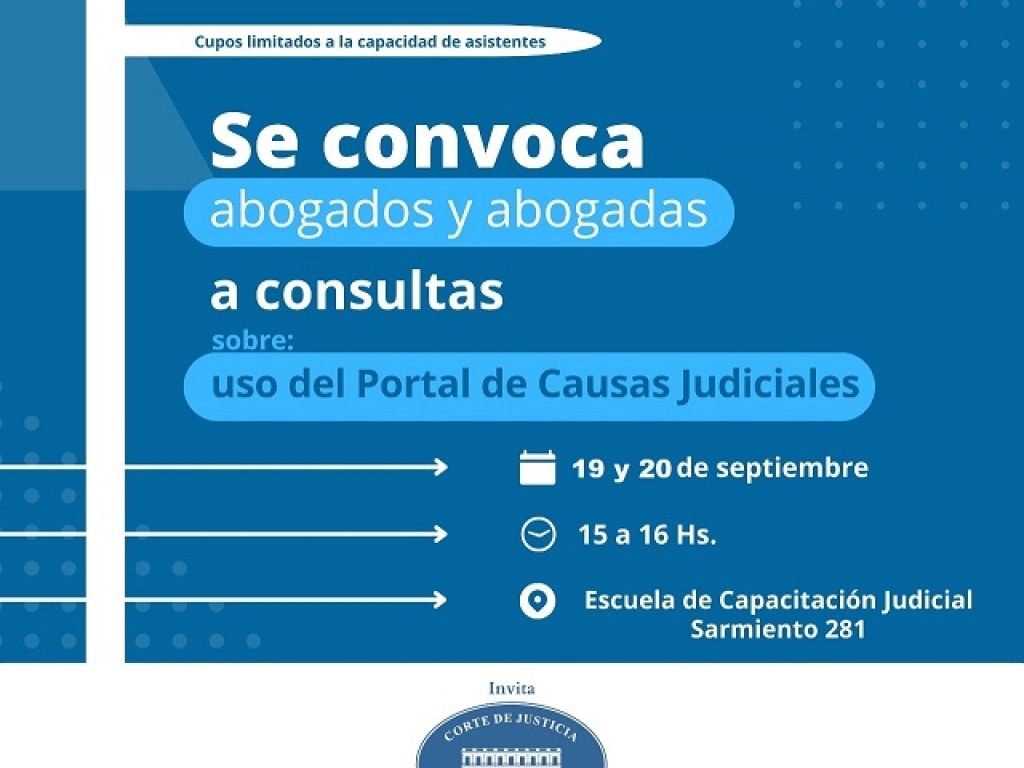 Catamarca: Convocan a Abogados para responder consultas sobre uso del Portal